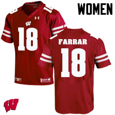 Women's Wisconsin Badgers NCAA #18 Arrington Farrar Red Authentic Under Armour Stitched College Football Jersey ZC31U78UM